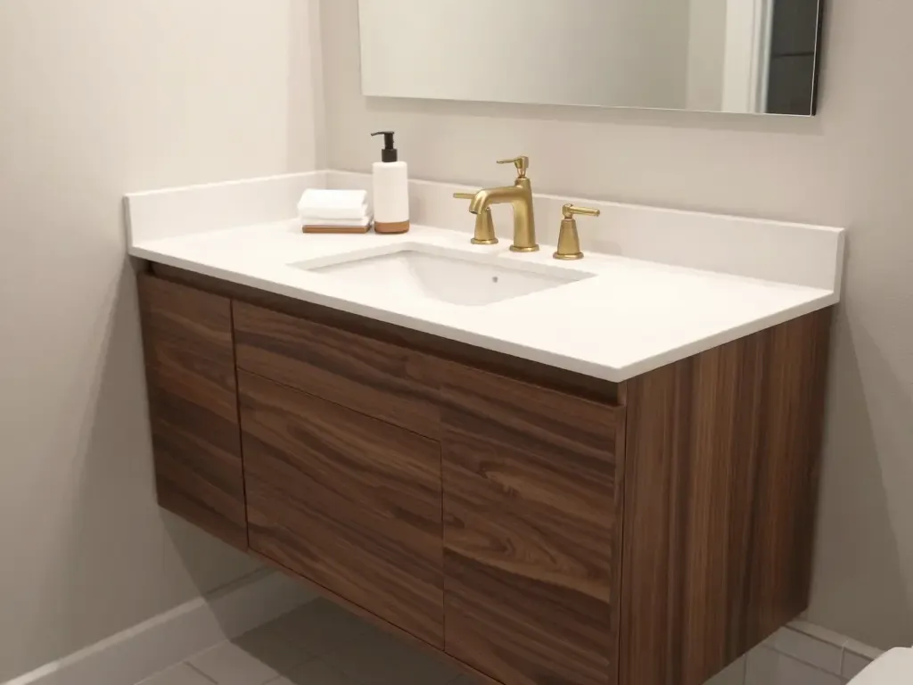 Custom floating bathroom vanity in Miami, FL